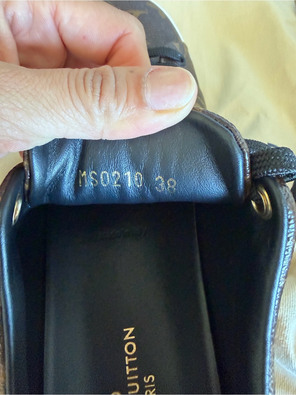 Louis Vuitton Brown Monogram Sneakers with Black Trim - Picture 11 of 12